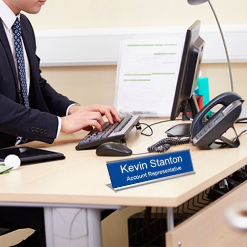 8x1 Engraved Office Name Plates In Heavy Duty Plastic With 17