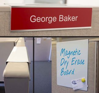 Cubicle name plates signs Cubicle nameplates, signs and more customized for you! Many colors, sizes and options for nameplates, holders, signs, whiteboards. NapNameplates.com