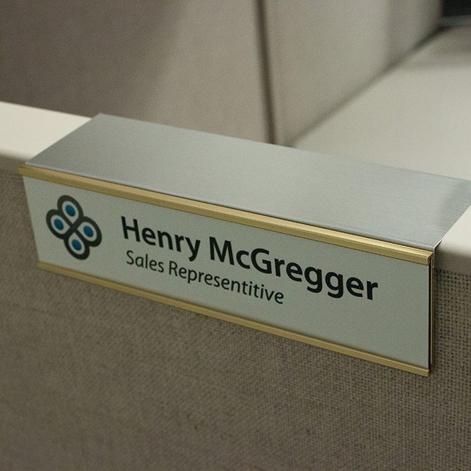 Cubicle Nameplate Holders in Silver, Gold and Other Colors - Nap-Nameplates.com