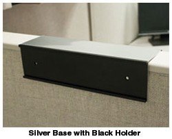 Cubicle nameplate holder in black and silver - Nap-Nameplates.com