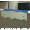 Cubicle nameplate holder in blue and silver - Nap-Nameplates.com