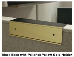 Cubicle nameplate holder in gold and black - Nap-Nameplates.com