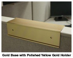 Cubicle nameplate holders in gold - Nap-Nameplates.com