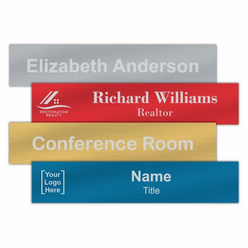 10" x 2" Office Nameplate Signs - Engraved Aluminum