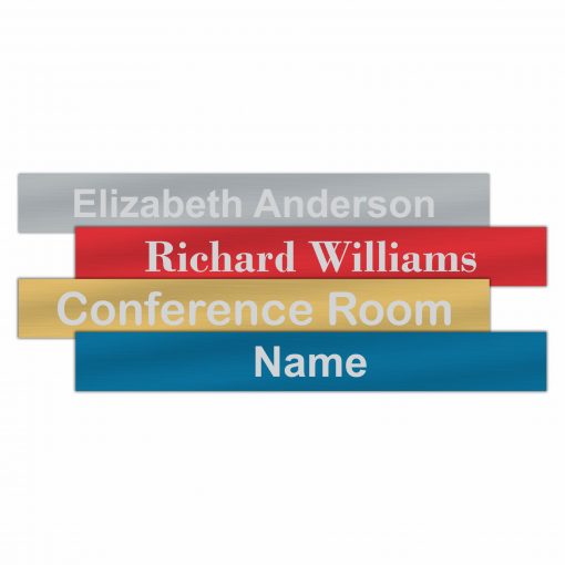 8" x 1" Office Nameplate Signs - Engraved Aluminum