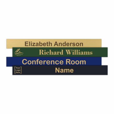 1 H x 6 W 6 Wide Made in USA Solid Satin Brass Name Plate Personalized Custom Laser Engraved Nameplate Label Art Tag for Frames Notched Square or Round Corners 
