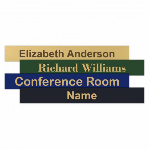 8" x 1" Executive Office Nameplate Signs - Engraved Brass