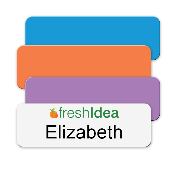 Plastic Name Badges Full-Color Printed, Rectangle 