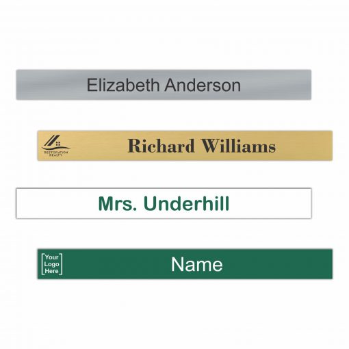 10" x 1" Office Name Plate Signs - Color-Printed Metal