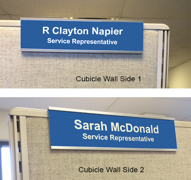 Two-Sided Cubicle Name Plate Sign Holders 