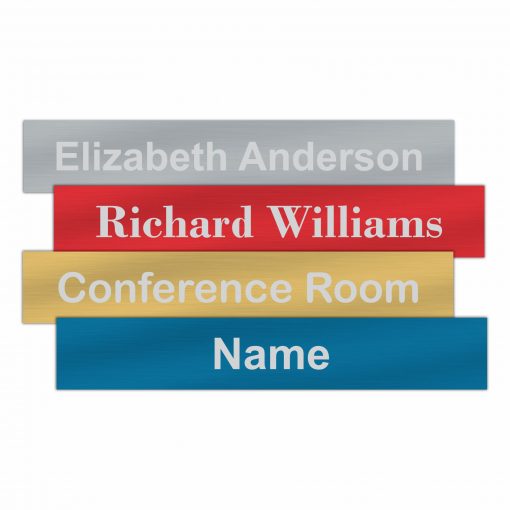 6" x 1" Office Nameplate Signs - Engraved Aluminum