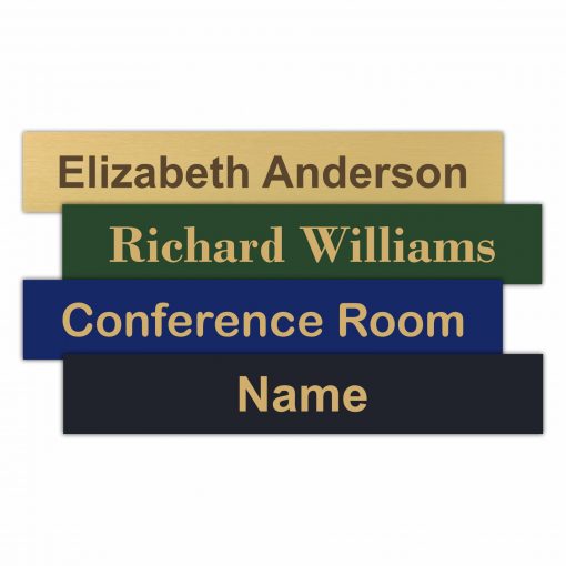 6" x 1" Executive Office Nameplate Signs - Engraved Brass