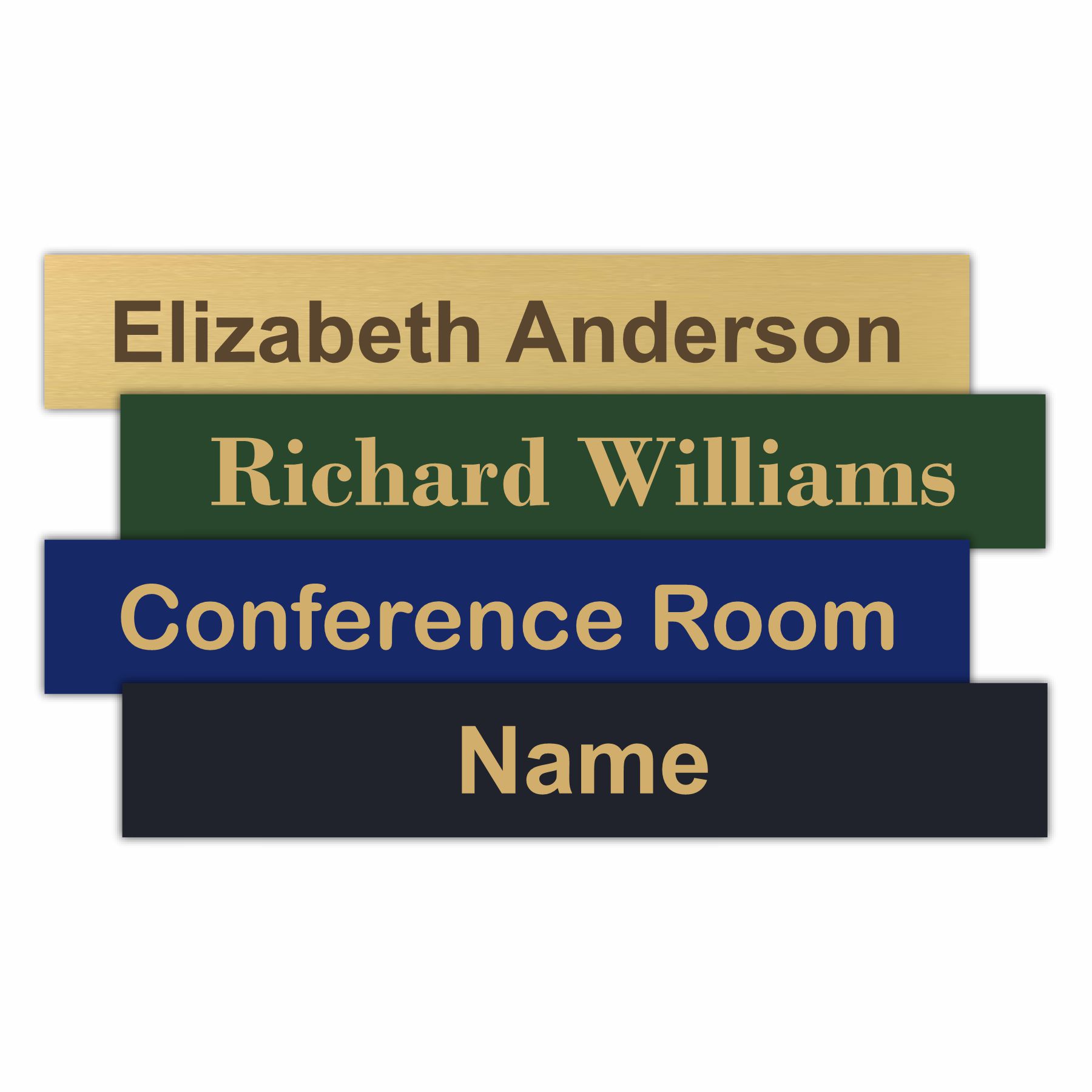 6x1 Executive Office Name Plate Engraved Brass - Nap Nameplates