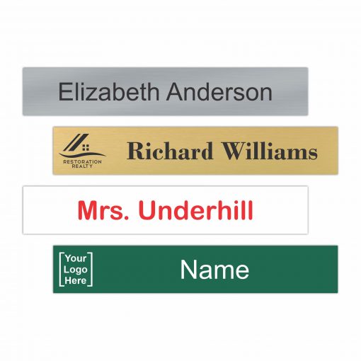 6" x 1" Office Name Plate Signs - Color-Printed Metal