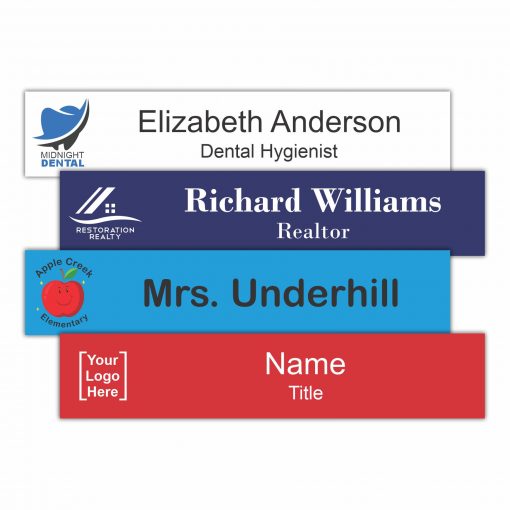 10" x 2" Office Name Plate Signs - Color-Printed Plastic