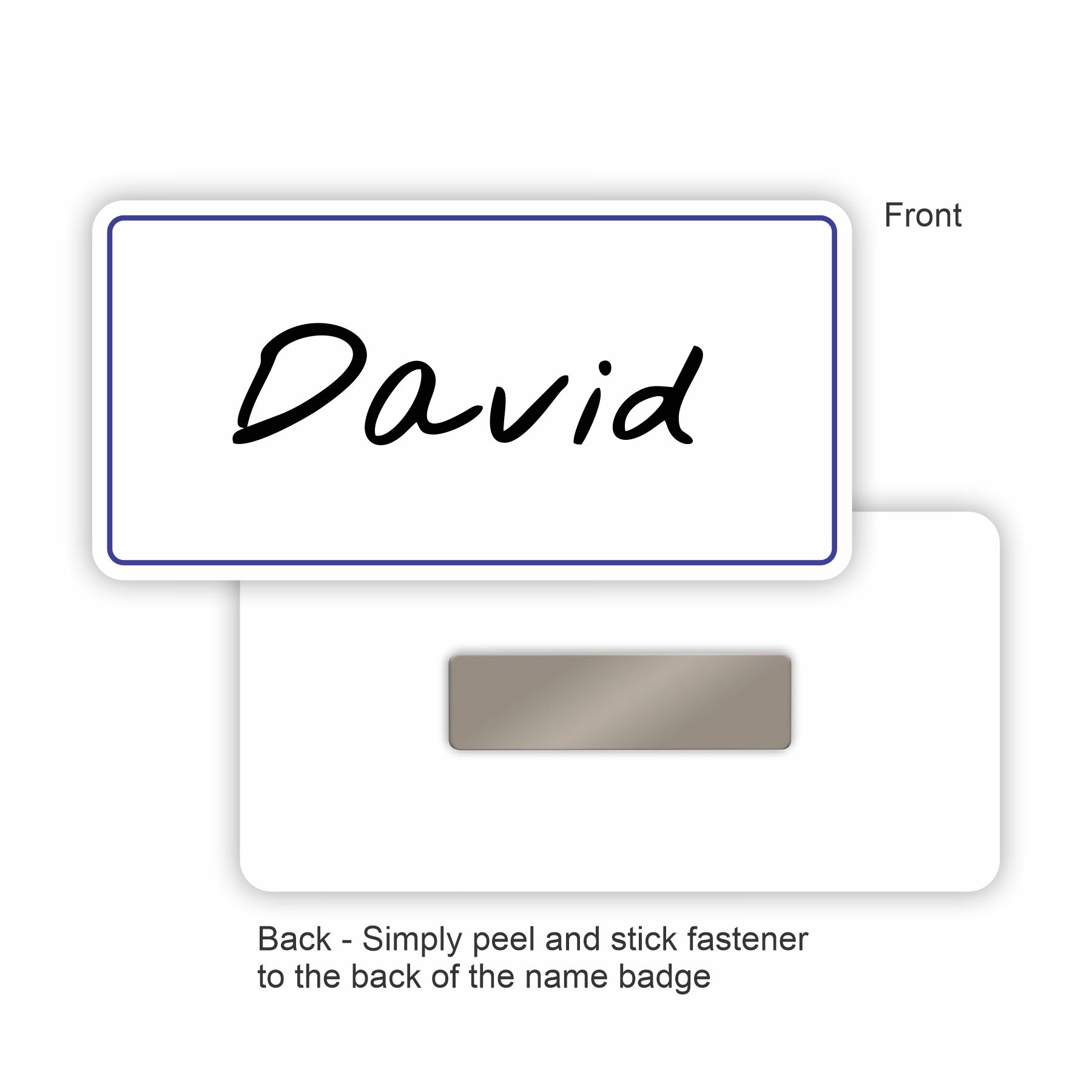 U 50 BLANK 1 1/4 X 3 WHITE/RED NAME BADGE KIT ROUNDED CORNERS CLEAR LABELS 