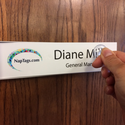 Magnetic name plate holder frame for office doors and walls - NapNameplates.com