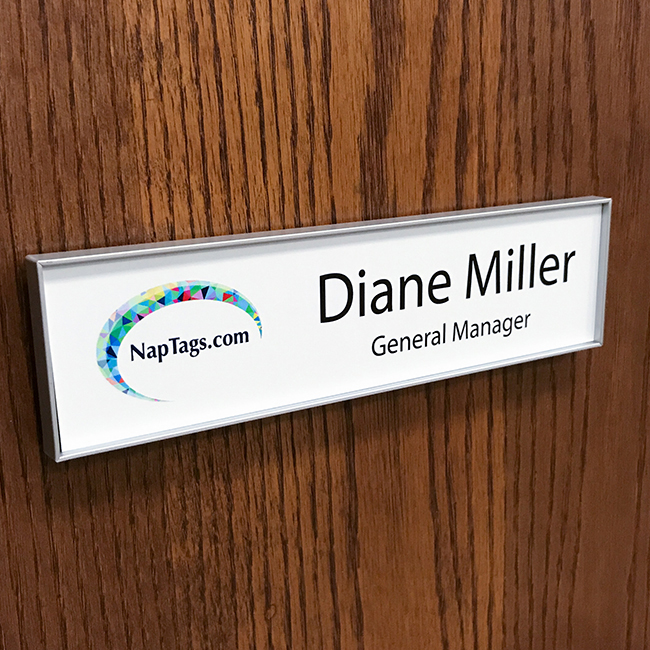 Changeable name plate frame for doors and walls - NapNameplates.com