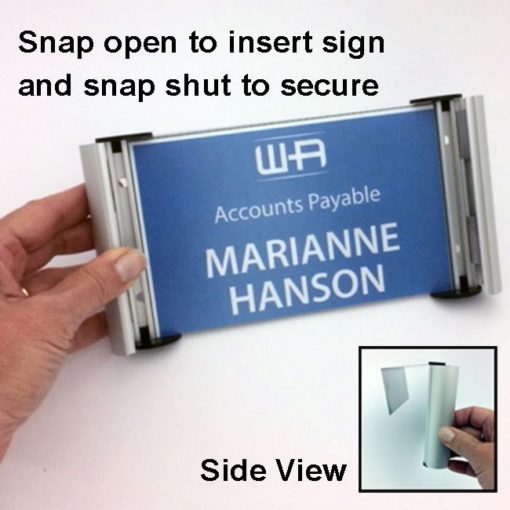 Snap Frames for Cubicle Name Plates, Silver, 4"x6" - Image 2