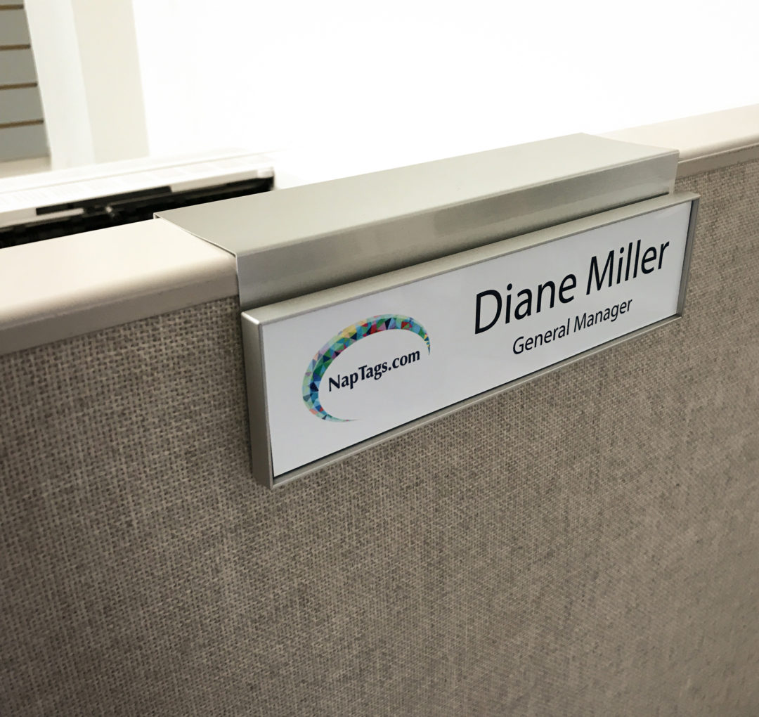 Cubicle Name Plate Sign Holder Frames, 8" or 10"