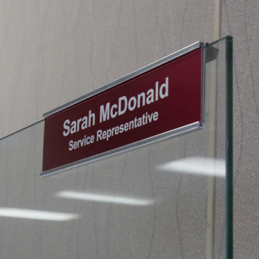 glass cubicle nameplate holder