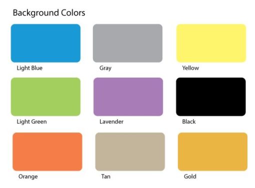 Background color options for Office Name Plates