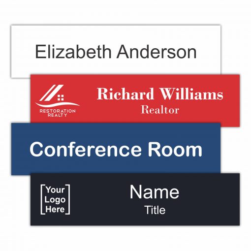 8" x 2" Office Name Plate Signs - Engraved Plastic