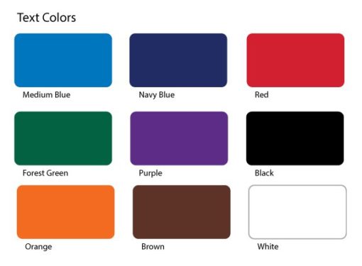 Color Options for Name Badges and Name Plates Text