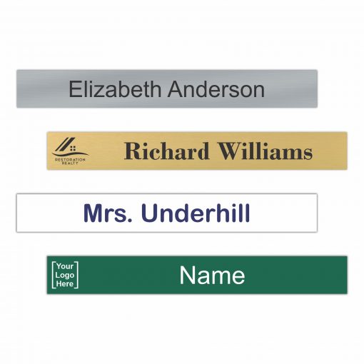 8" x 1" Office Name Plate Signs - Color-Printed Metal
