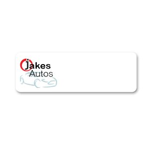 plastic name badge with only a logo - NapNameplates.com