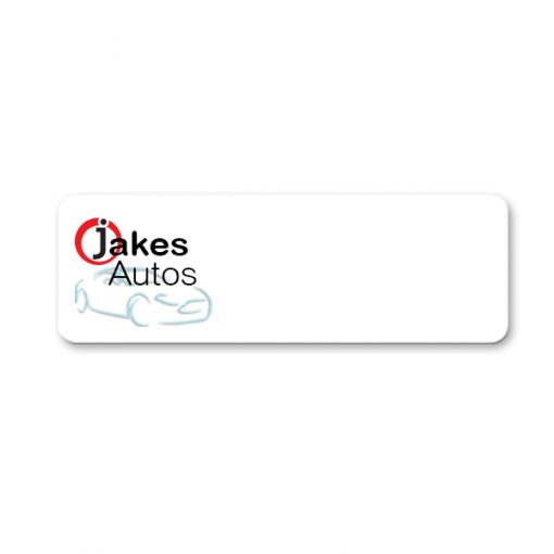 plastic name badge with only a logo - NapNameplates.com