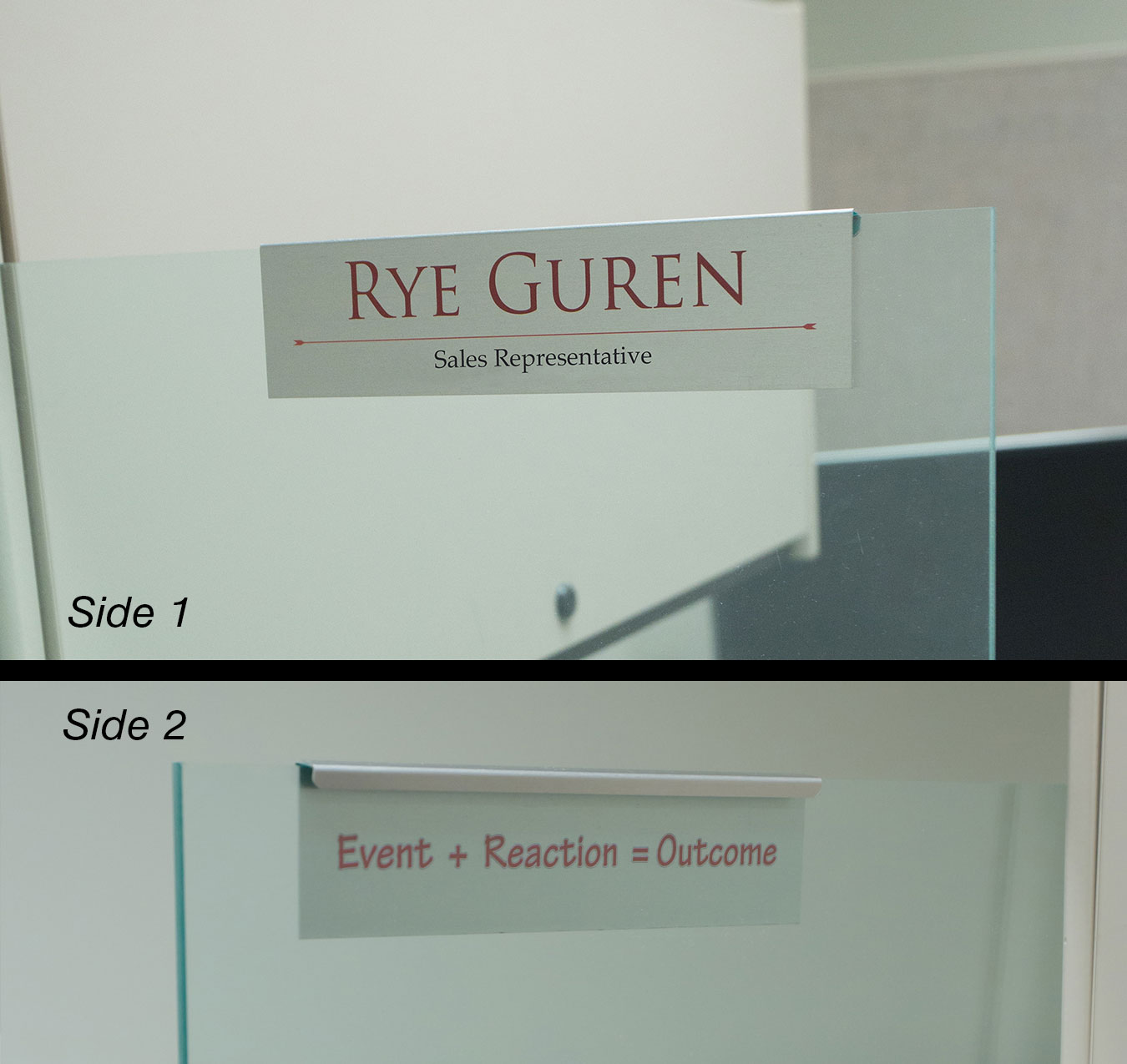Glass Cubicle Nameplates NapNameplates