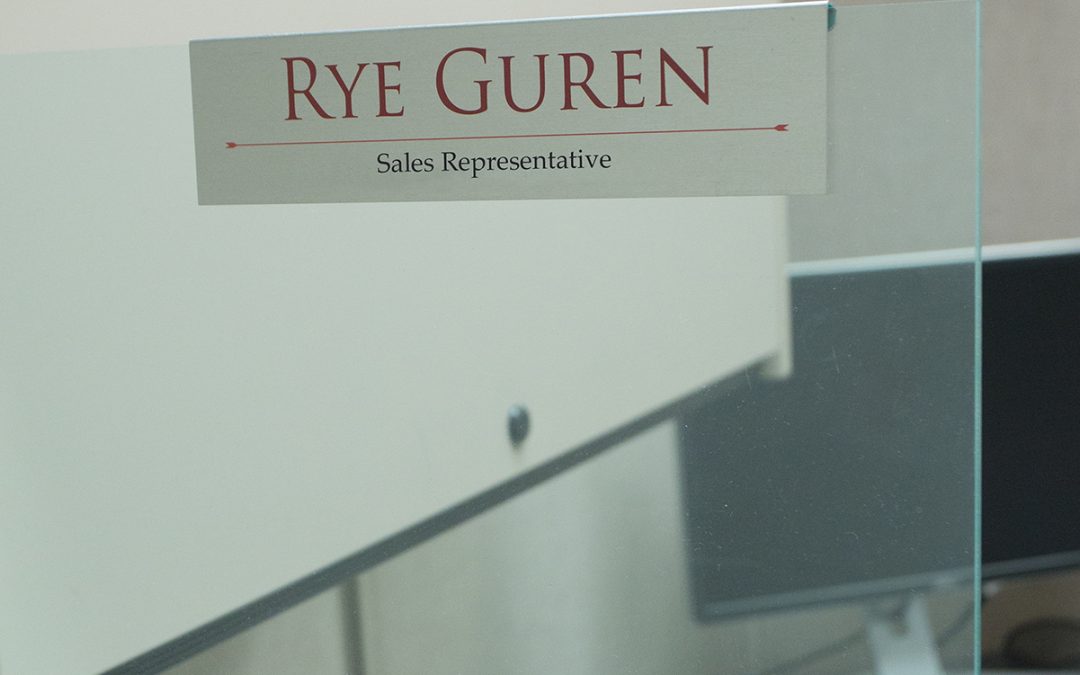 glass cubicle nameplate