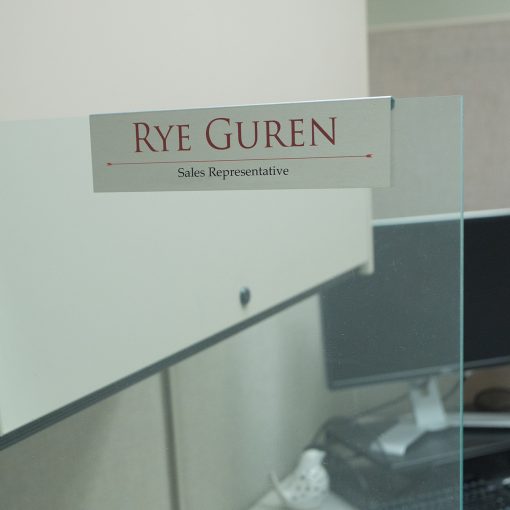glass cubicle nameplate