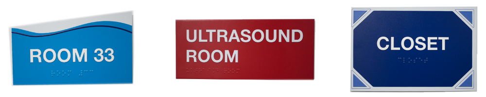 ADA Signs in custom shapes and sizes in metal and plastic - NapNameplates.com