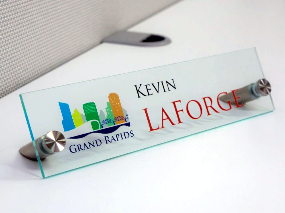 Acrylic Name Plates For Offices Printed In Full Color Napnameplates Com