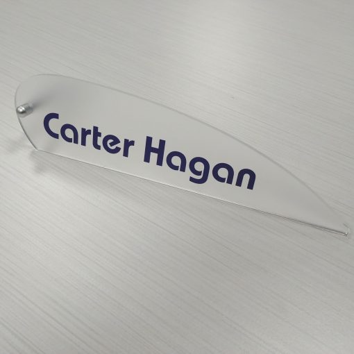 8" x 2" Acrylic Desktop Name Plates - Designer Shape - Image 5