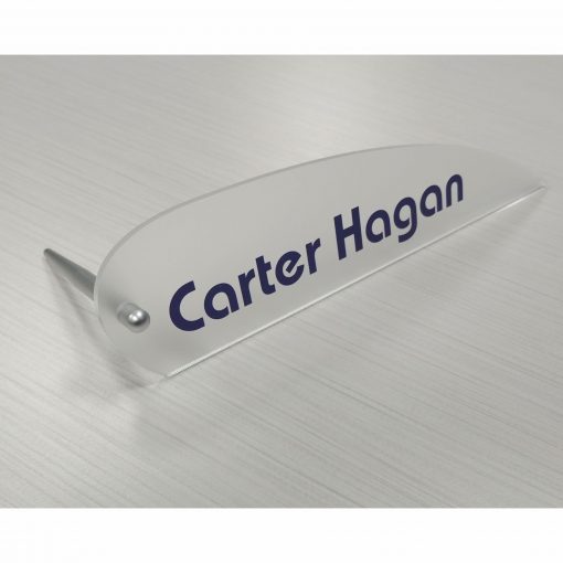 8" x 2" Acrylic Desktop Name Plates - Designer Shape - Image 6