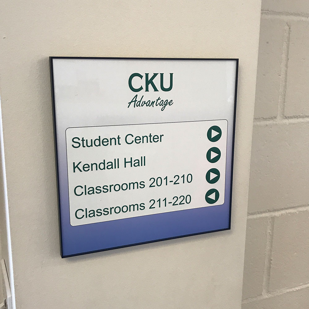 Office sign with frame