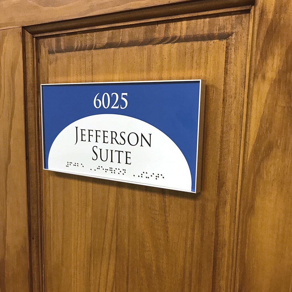 Office sign with frame