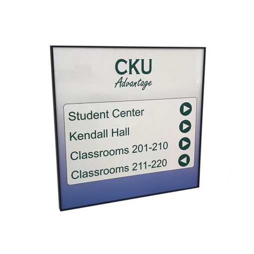 Custom Metal Office Sign with Frame, 8.5" x 8.5"