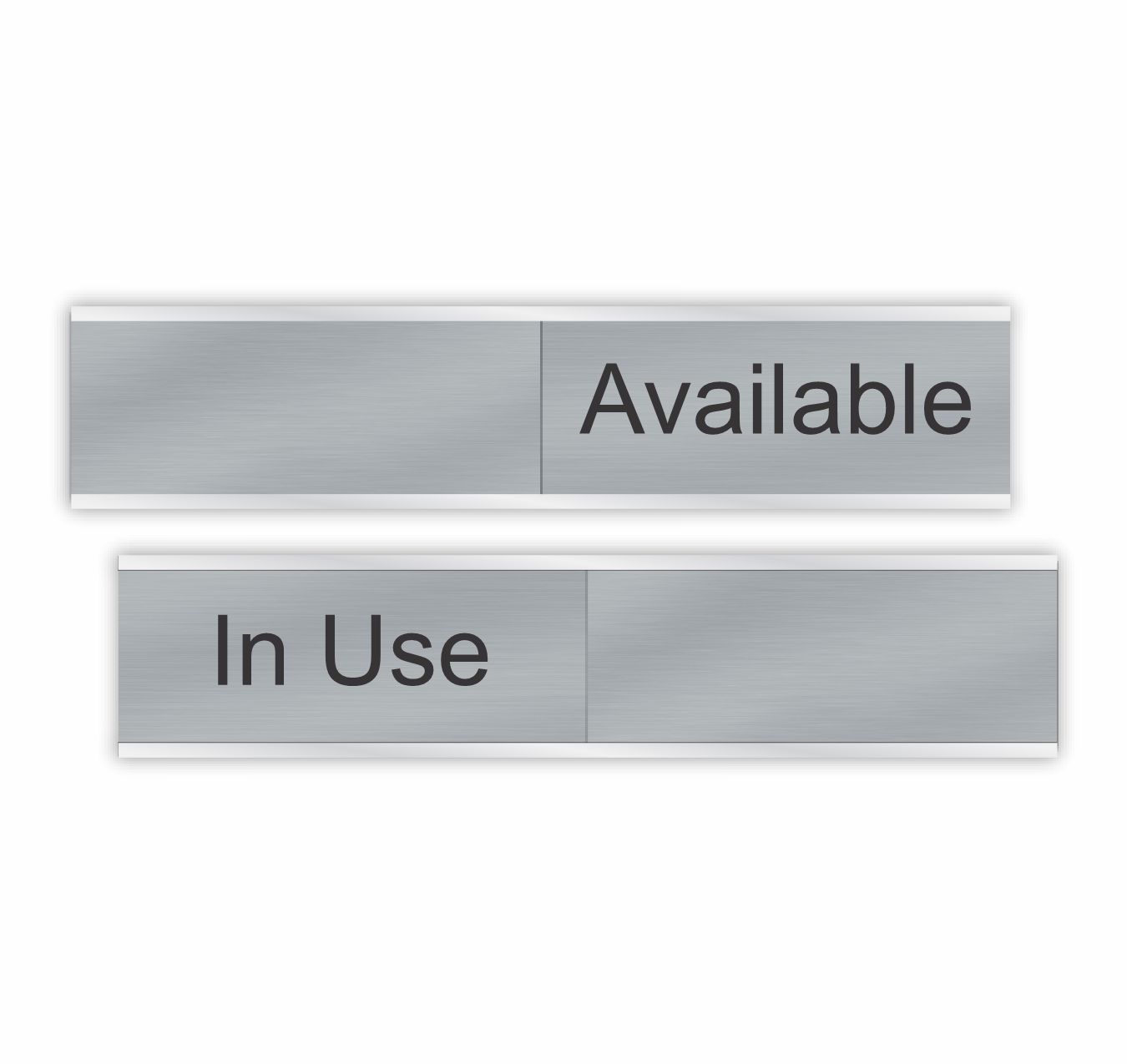 Available / In Use Slider Signs 6″x1″ or 10″x2″