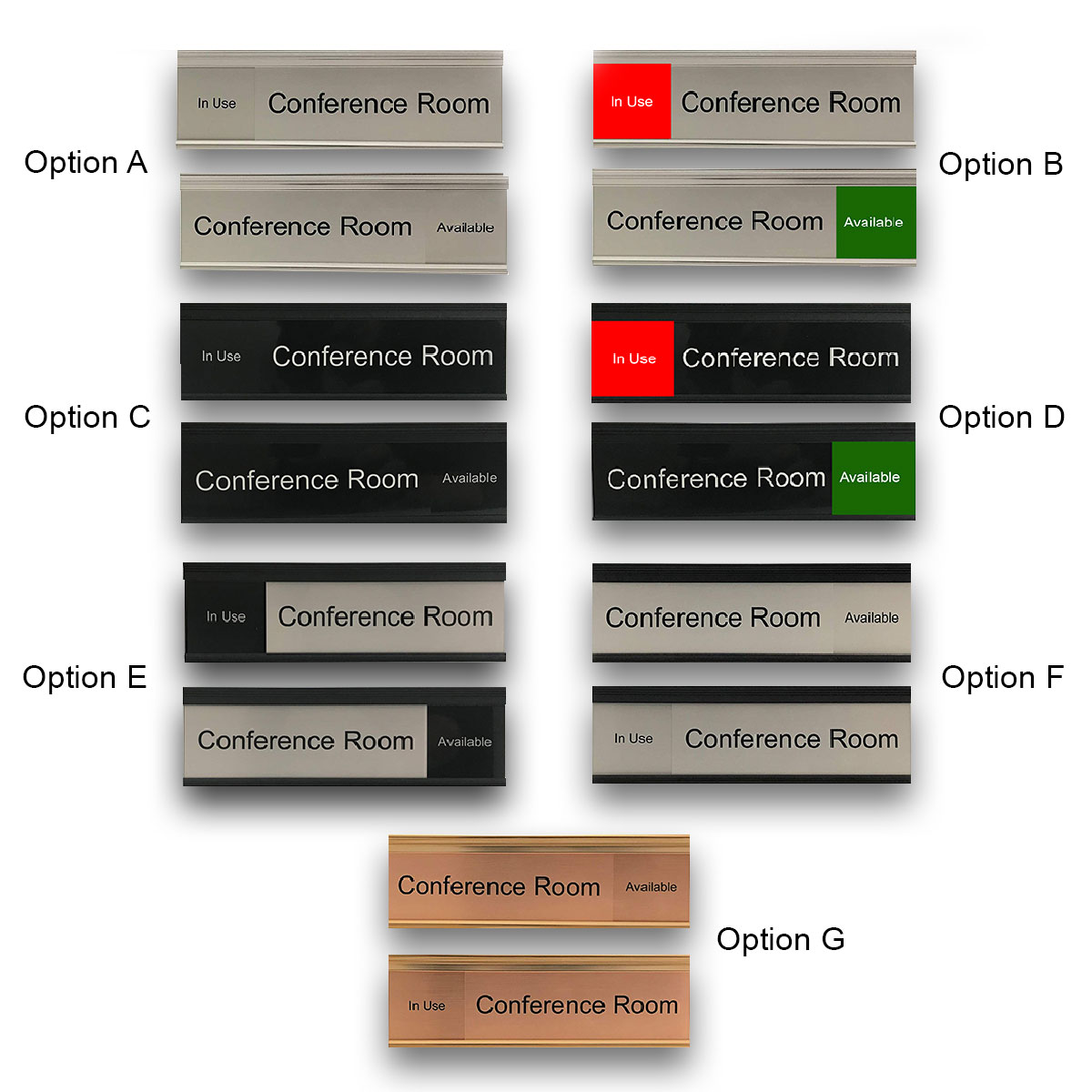 Slider Signs for Conference Rooms, Many Options to Choose From! - Nap Nameplates