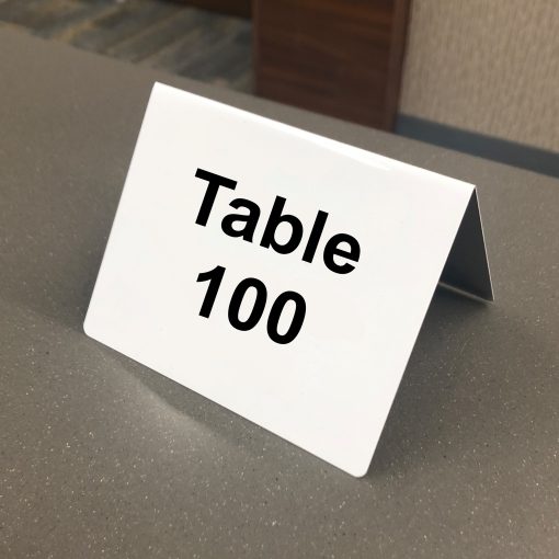 numbered table tent sign