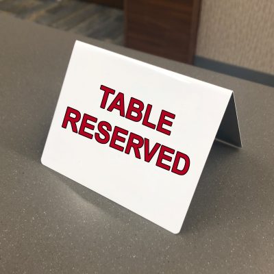 table reserved sign