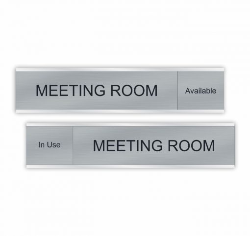 Meeting Room Slider Signs - Silver 6" x 1", 10" x 2", or 12" x 3"