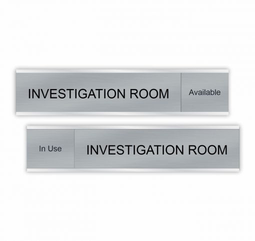 Investigation Room Slider Signs 6"x1" or 10"x2"