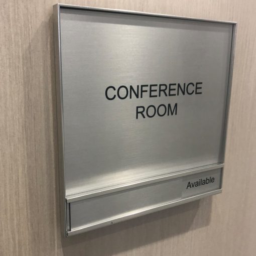 Conference Room Framed Slider Sign 6" x 6" or 8.5" x 8.5" - Square Corners - Image 3