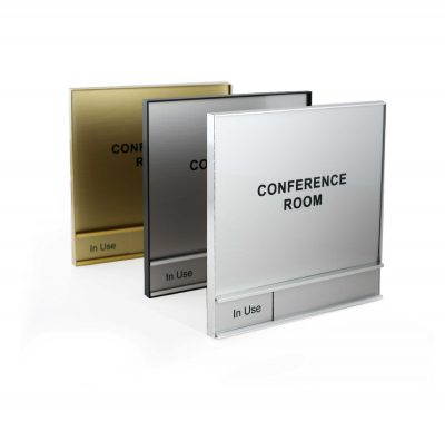 Conference Room Framed Slider Sign 6" x 6" or 8.5" x 8.5" - Square Corners