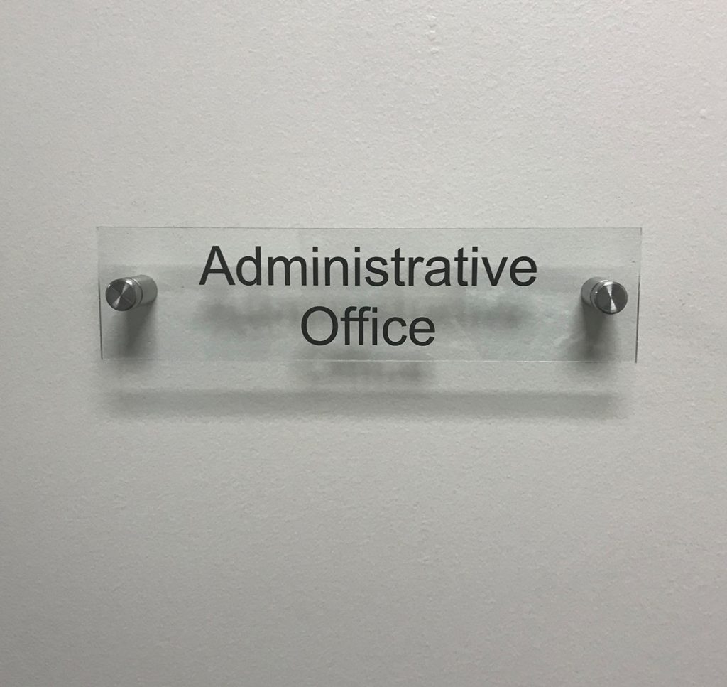 Administrative Office Acrylic Name Plate Sign - Napnameplates.com